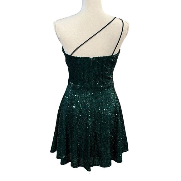 Blondie Nites Green Sequin Party Dress Sz 7 Party Cocktail Homecoming Christmas - Picture 5 of 9